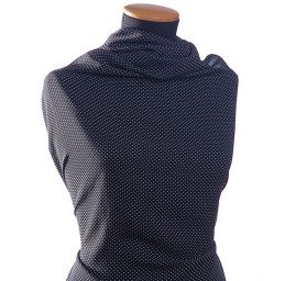 Šifon drobný puntík bílá/černá