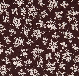 Šifón drobný květinový vzor hnědý