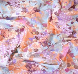 Úplet patchwork motiv květů a puntíků 