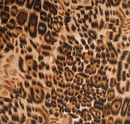 Šifon plisé zvířecí motiv hnědý