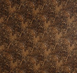 Šifon plisé zvířecí motiv hnědý