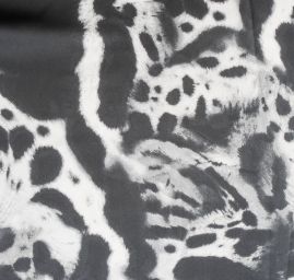 Satén matný umělé hedvábí zviřecí vzor černobílý