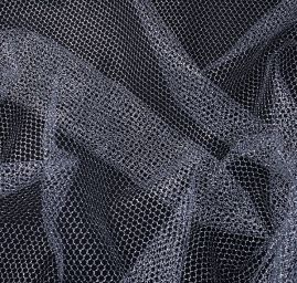 Stříbrno černý tyl velká oka