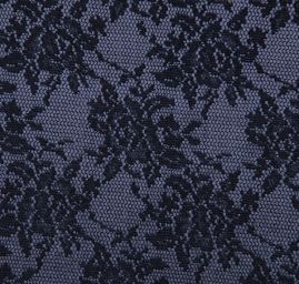 Pružná krajka květinový motiv černá/antracit