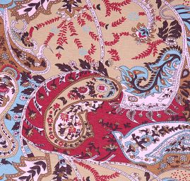 Úplet motiv paisley vínovohnědý