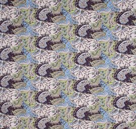 Úplet motiv paisley zelenohnědý