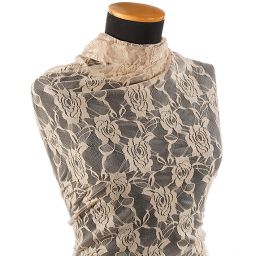 Pružná krajka květy barva bílá káva