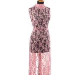 Pružná krajka květy pastel růžová