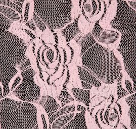 Pružná krajka květy pastel růžová