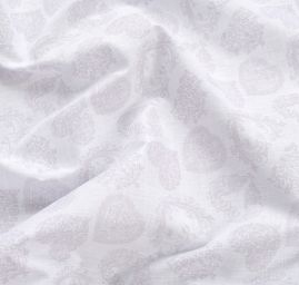 Bavlněná látka tisk srdíčka šedobílá