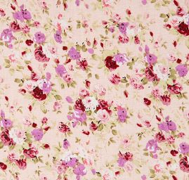 Viskozová letní látka kytičkový motiv růžová
