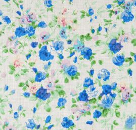 Viskozová letní látka květinový motiv slonová kost