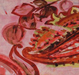 Šifon jemný paisley motiv bordura pastel vínový