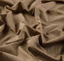 Bavlněná košilová látka hnědorezavá