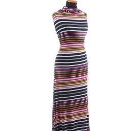 Viskozový úplet proužky červenorůžová