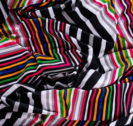 Viskozový úplet proužky červenorůžová