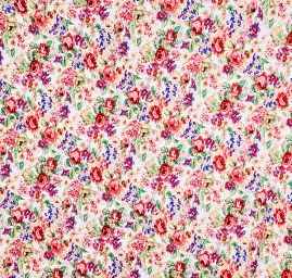 Viskozový úplet květinový motiv smetanový  II.jakost