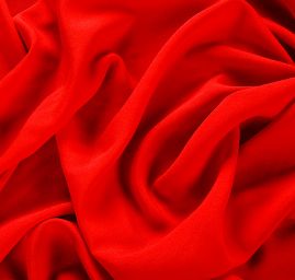 Krepdešín imitace hedvábí červený