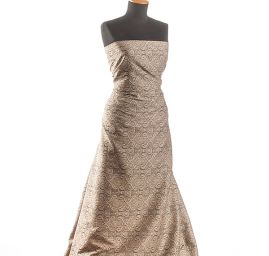 Žakárová tkanina romantický vzor béžová/hnědá