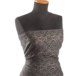 Žakárová tkanina romantický vzor béžová/hnědá