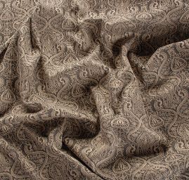 Žakárová tkanina romantický vzor béžová/hnědá