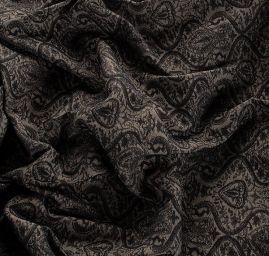 Žakárová tkanina romantický vzor béžová/hnědá