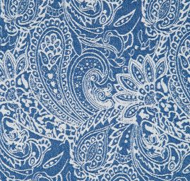 Žakárová pružná látka paisley/kašmírový vzor modrá