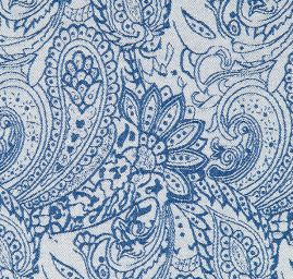 Žakárová pružná látka paisley/kašmírový vzor modrá