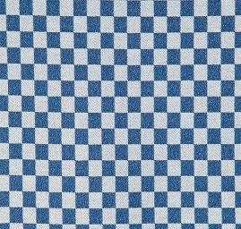 Žakárová pružná látka vzor kostky modrá