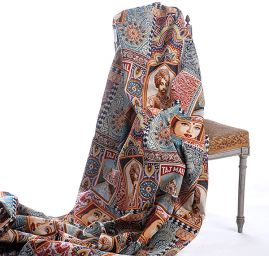 Dekorační látka retro vzor patchwork orient