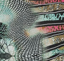 Šifon jemný zvířecí motiv tyrkysovorůžové