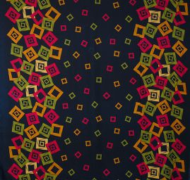 Šifon jemný geometrický motiv sleva na kvalitu II.jakost