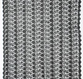 Krajka výšivka na tylu květy černá