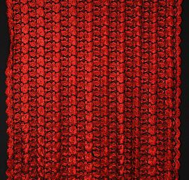 Krajka výšivka na tylu růže vínová