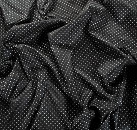 Žakárový taft puntiky černo/šedý