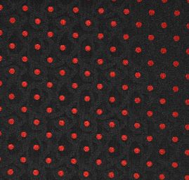 Žakárový taft puntiky červeno/černý