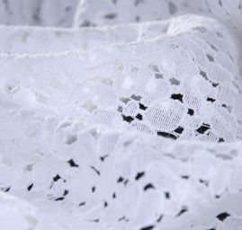 Krajka bavlna směs květinový motiv slonová kost