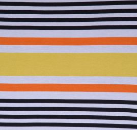 Úplet vzor proužek žlutý/černý/oranžový/bílý