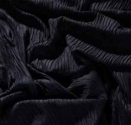 Krešovaný úplet viskoza směs barva černá