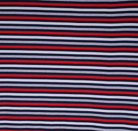 Úplet vzor proužky červená/černá/šedá/bílá