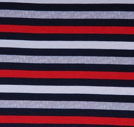 Úplet vzor proužky červená/černá/šedá/bílá