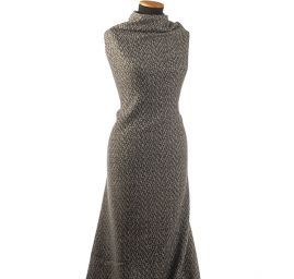 Kostýmová látka imitace ručně tkané metráže šedočerná