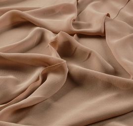Žoržet jednobarevný hladký béžový viskoza elastan
