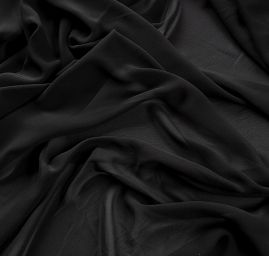 Žoržet jednobarevný hladký černý