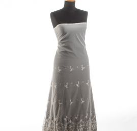 Krajka bordurová  výšivka na tylu slonová kost