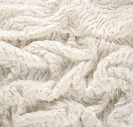 Imitace kožešiny plastický vzor lomená bílá