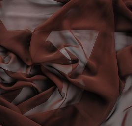 Šifon jednobarevný hladký hnědý