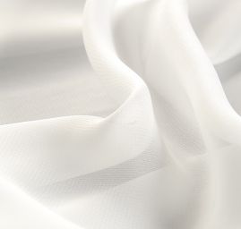 Šifon jednobarevný bílý průsvitný  II.jakost