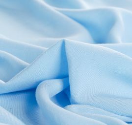 Bavlněná letní látka s výšivkou modrá/modrá