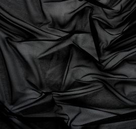 Tyl pružný jemný matný černý šíře 100 cm